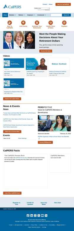 Schermata www.calpers.ca.gov