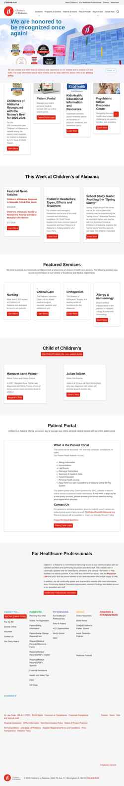 Screenshot www.childrensal.org