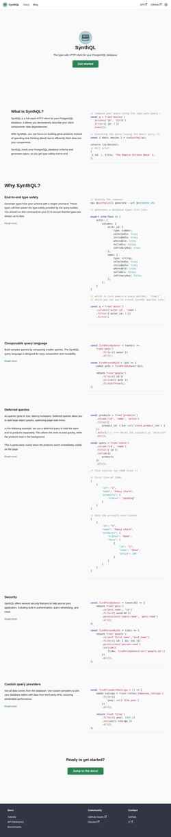 Screenshot synthql.dev