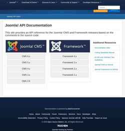 Snímka obrazovky api.joomla.org