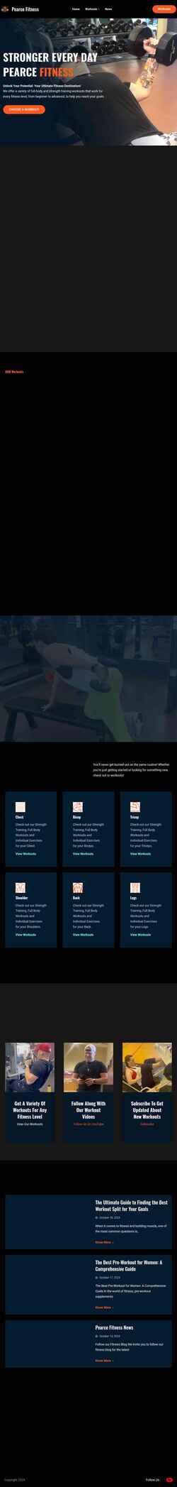 Screenshot pearcefitness.com