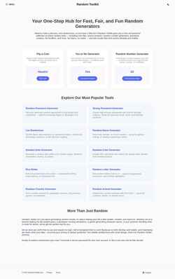 Screenshot randomtoolkit.com
