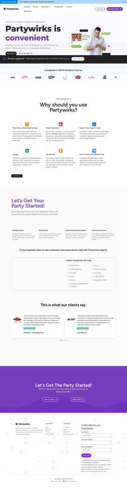 Captura de pantalla partywirks.com