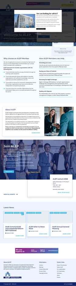 Screenshot www.alep.org.uk