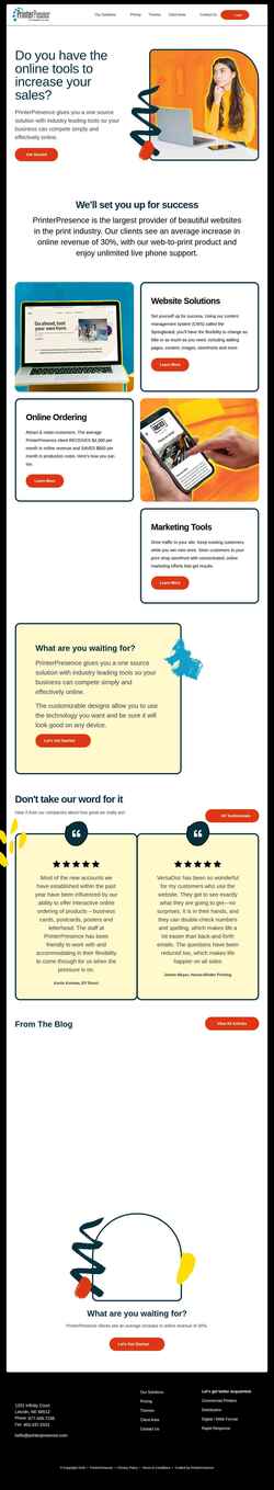 Screenshot www.printerpresence.com