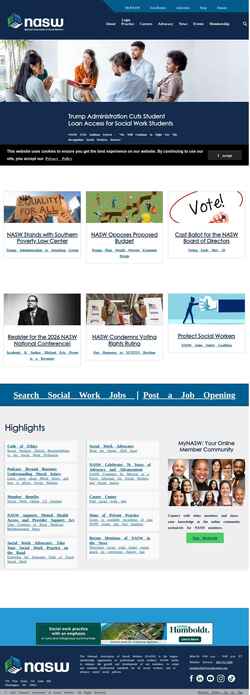 Screenshot www.socialworkers.org