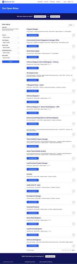 Schermafbeelding jobs.ea.com