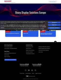 Captura de pantalla www.sharpdisplays.eu