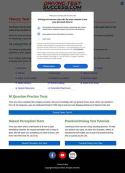 Posnetek zaslona driving-test-success.com