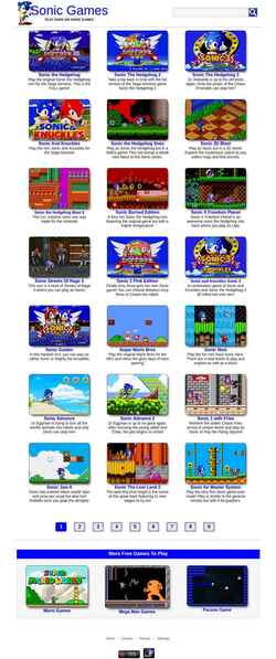 Captura de pantalla www.allsonicgames.net