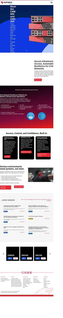 Skjermdump opengear.com