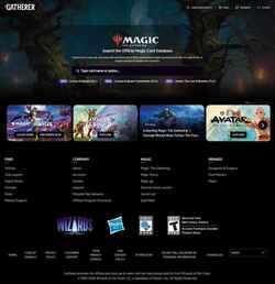 Képernyőkép gatherer.wizards.com