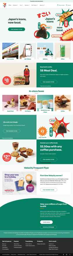 Ekran görüntüsü www.7eleven.com.au