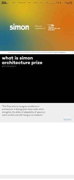 Screenshot www.simonprize.org