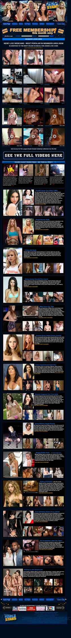 Snímek obrazovky femalestars.com