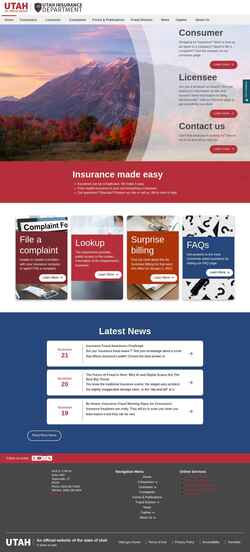 Captura de pantalla insurance.utah.gov