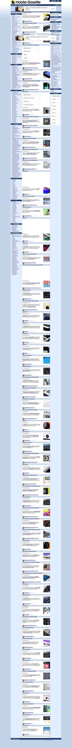 Snímek obrazovky mobilegazette.com