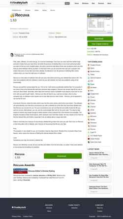 Snímek obrazovky recuva.findmysoft.com