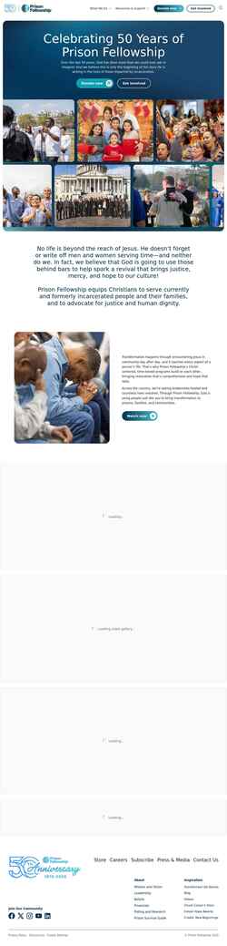 Screenshot www.prisonfellowship.org