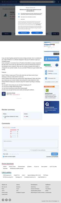 Skjermdump hide-ip-platinum.informer.com
