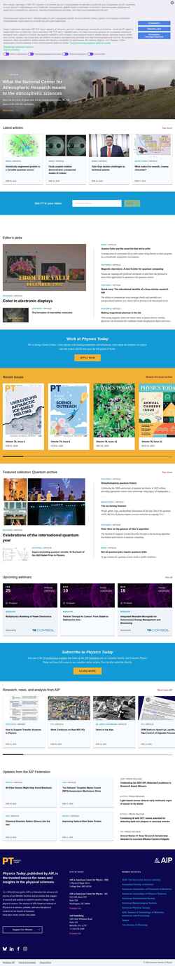 Captura de pantalla physicstoday.aip.org