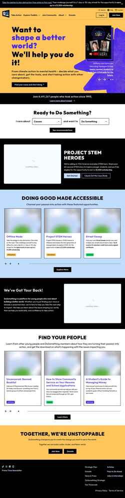 Schermata dosomething.org