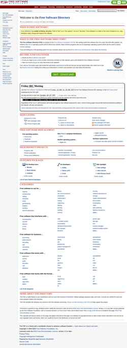 Captura de pantalla directory.fsf.org