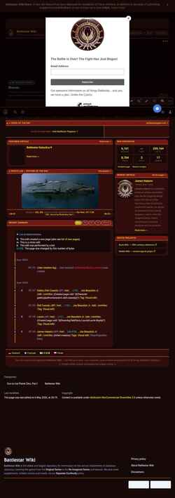 Captură de ecran en.battlestarwiki.org