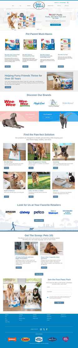Captura de pantalla www.fourpaws.com