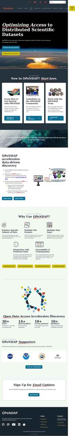 スクリーンショット www.opendap.org