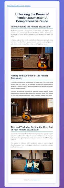 Skjermdump fenderjazzmaster.com