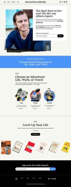 Screenshot chrisguillebeau.com