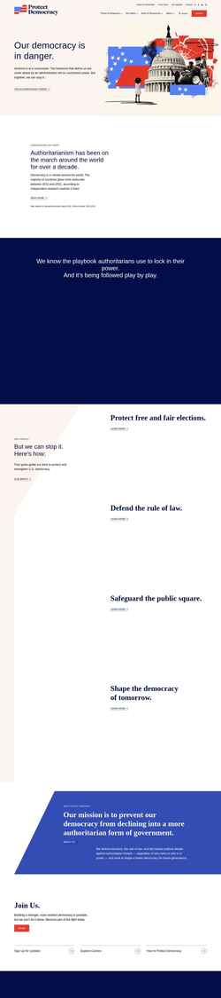 Schermafbeelding protectdemocracy.org