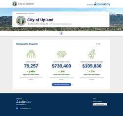 Screenshot uplandca.cleargov.com