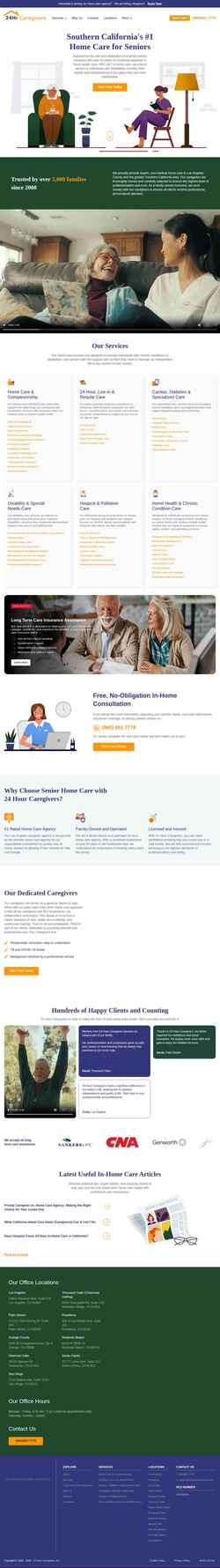 Captura de pantalla www.24hourcaregivers.com