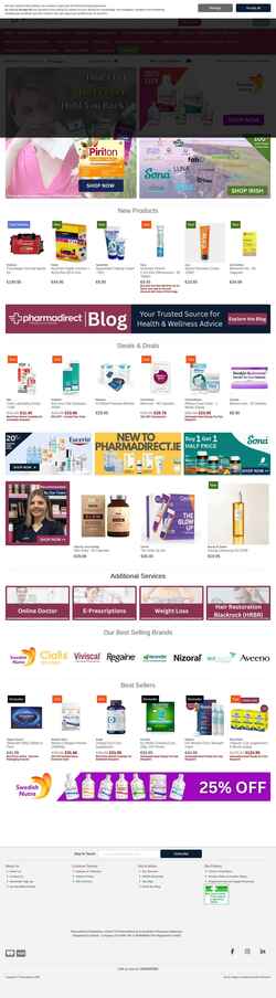 Captură de ecran www.pharmadirect.ie