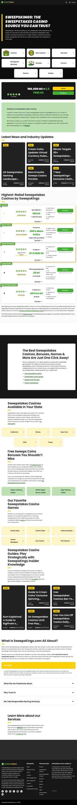 Screenshot sweepskings.com