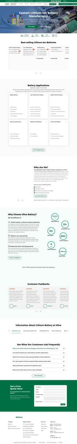 Skærmbillede www.ufinebattery.com