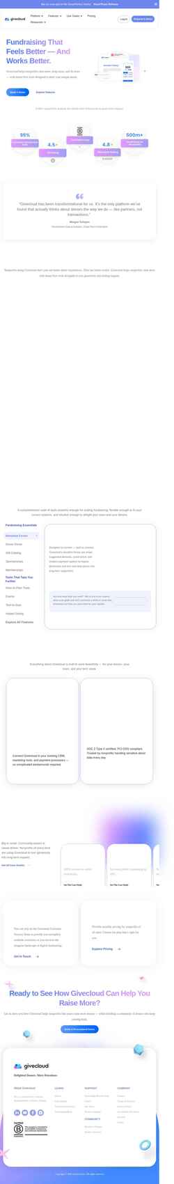 Captura de pantalla givecloud.com