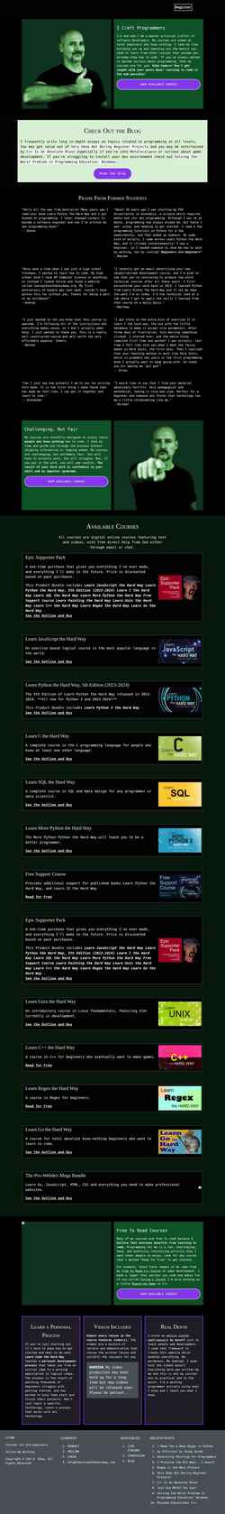 Screenshot learncodethehardway.com