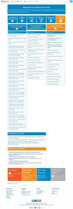Ekraanipilt wiki.zimbra.com