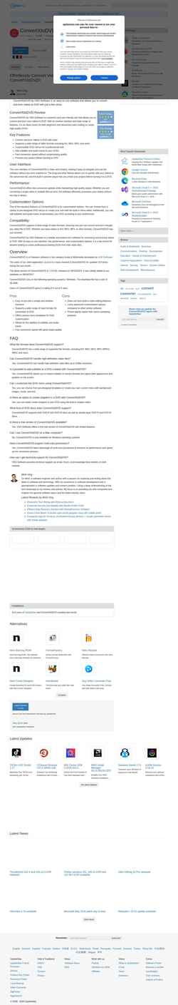 Snímek obrazovky convertxtodvd.updatestar.com