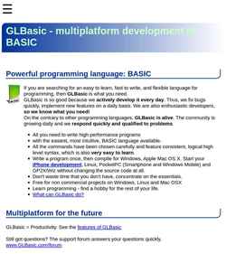 Screenshot www.glbasic.com