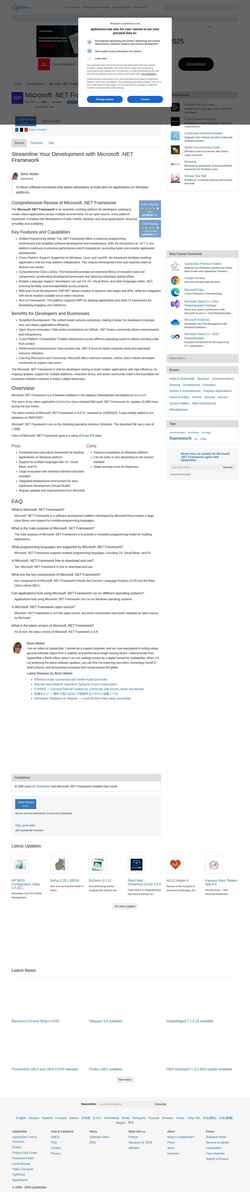 Snímka obrazovky microsoft-net-framework.updatestar.com