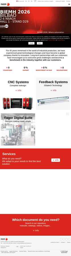 Snímek obrazovky fagorautomation.com