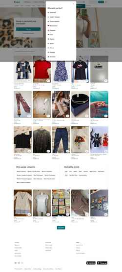 Snímek obrazovky www.vinted.ie