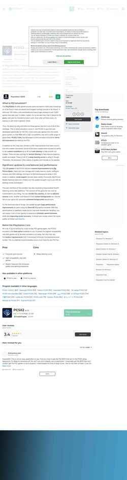 Zrzut ekranu pcsx2.en.softonic.com