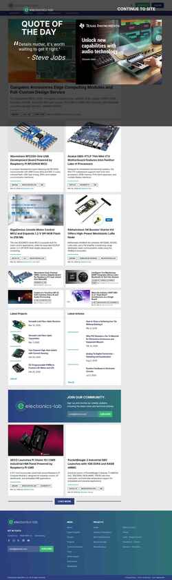 Képernyőkép www.electronics-lab.com