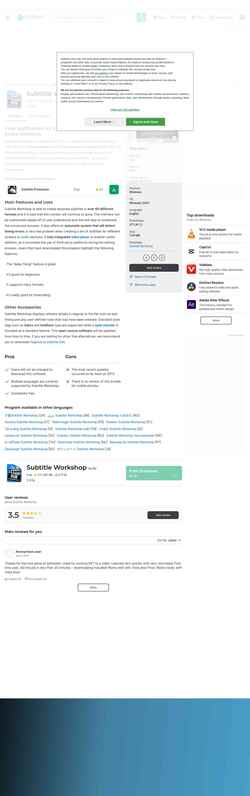 Снимак екрана subtitle-workshop.en.softonic.com