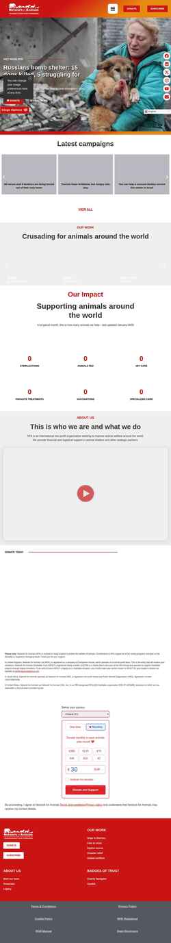 Screenshot networkforanimals.org